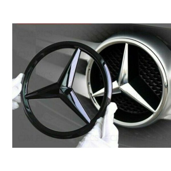 Gloss Black Mercedes Benz 3 Point Star Emblem Badge For CLA w117, GLA X156, New ML 187mm