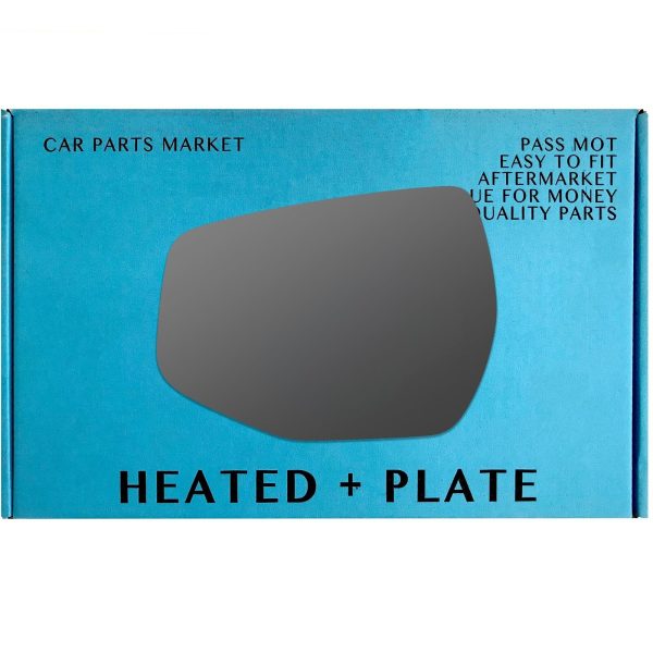 Left Passenger Side Convex Mirror Glass For Kia Sportage 22-23 Heated + Plate