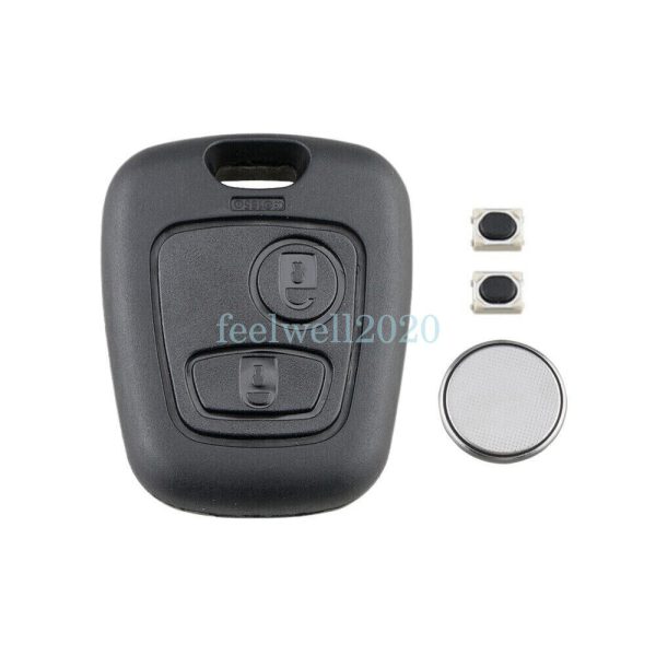 For Peugeot 107 207 307 2 Button Remote Car Key Fob Case Repair Switch & Battery - Image 2