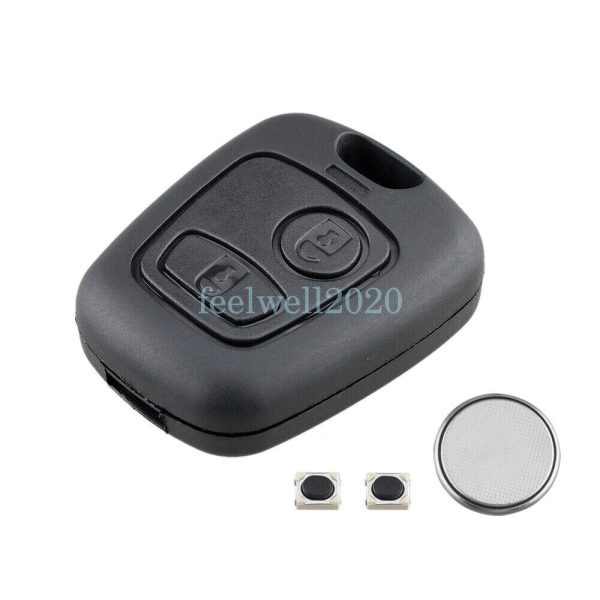 For Peugeot 107 207 307 2 Button Remote Car Key Fob Case Repair Switch & Battery - Image 3