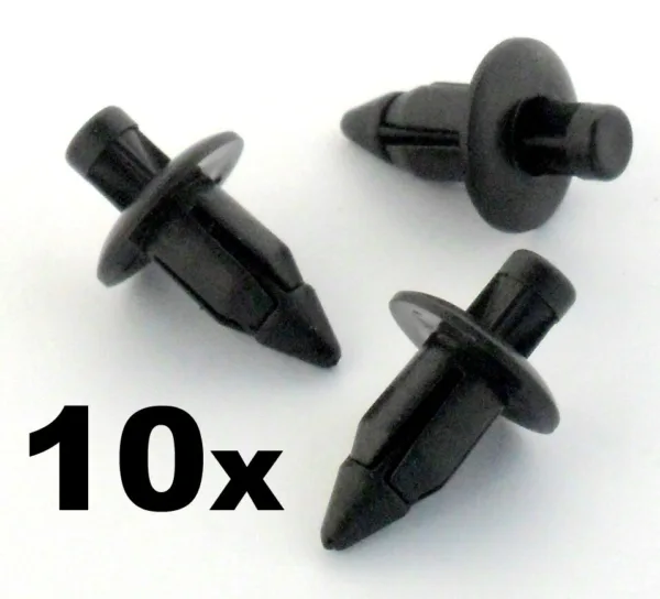 10x 6mm Plastic Rivet Fender & Trim Clips- Honda, Yamaha, Suzuki, Kawasaki etc