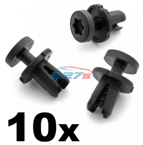 10x 6mm VW Torx Plastic Clips- 7L6868307, Transporter T5 Seat Base Cover Clips