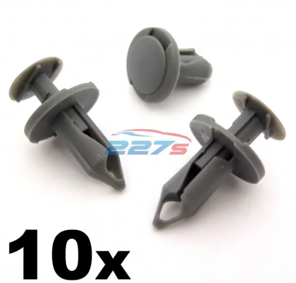 10x 8mm Long Mid Grey Trim Clips- Perfect for VW T4 & T5 Carpet & Van Linings