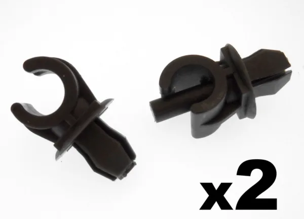 2x SEAT Black Plastic Bonnet Stay Holder Clips- Clips to hold Bonnet Support Rod