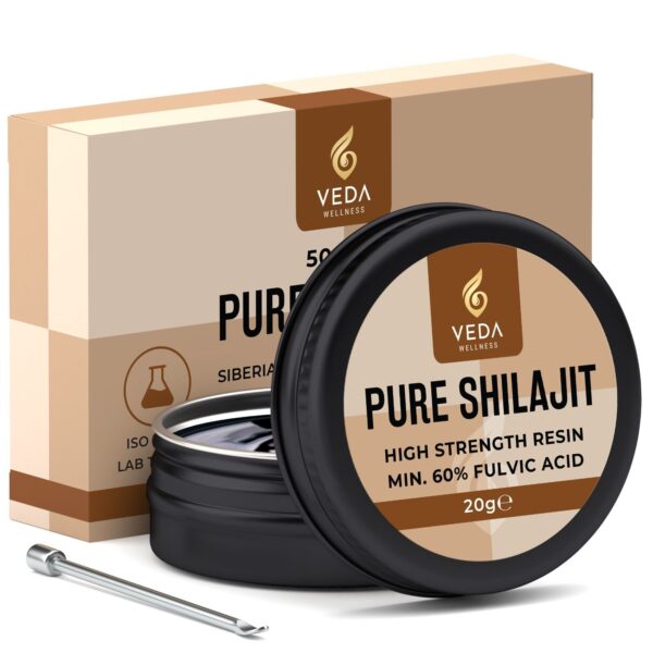 Pure Shilajit Resin - 60%+ Fulvic Acid, ISO 17025 Lab Tested, Vegan, 100% Pure