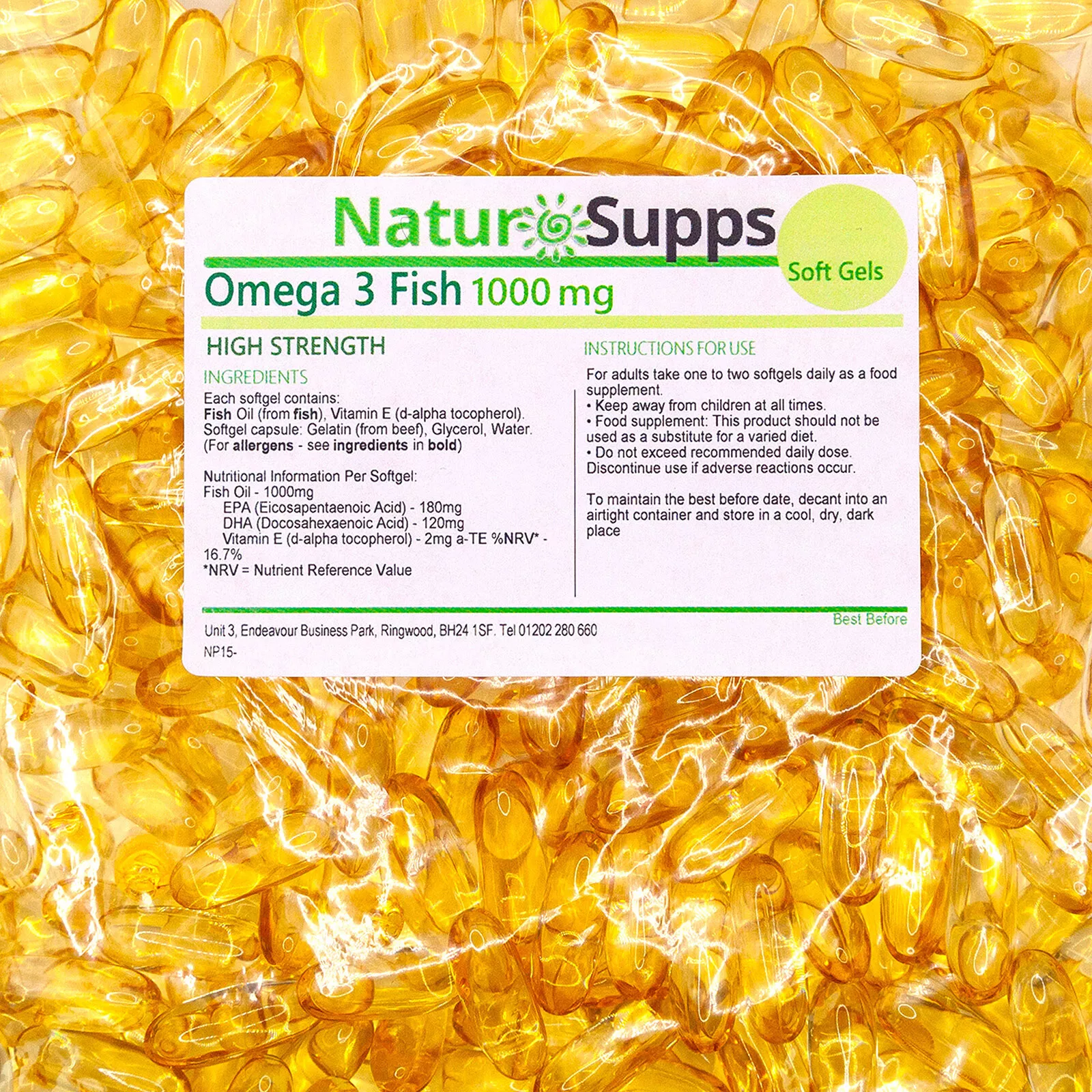OMEGA-3 Fish Oil 1000mg 1000 Capsules NaturSupps