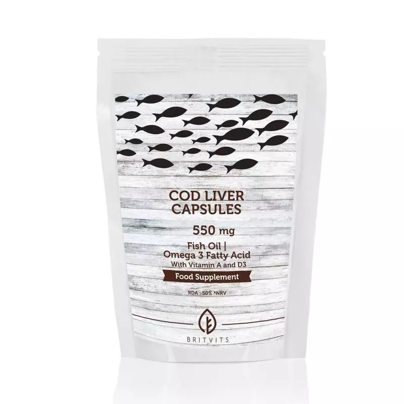 Cod Liver Oil 550mg Omega 3 Fish Oil Capsules 30 VITAMINS
