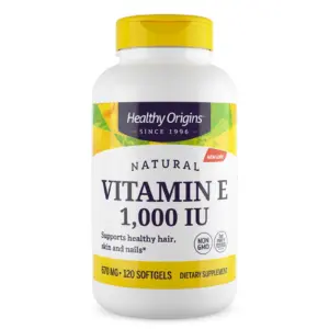 Healthy Origins Vitamin E 1,000iu 120 Softgels, Muscle, Skin & Immune Health