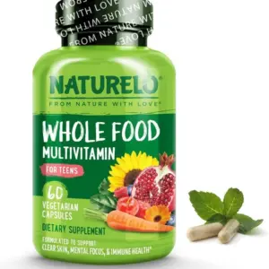NATURELO Whole Food Multivitamin for Teens Natural Vitamin, Mineral & Plant E