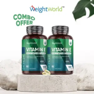 Vitamin E Oil 360 Softgels 400IU| Vit E Capsules for Hair Skin Combo Pack