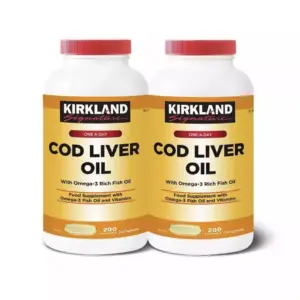 Kirkland Signature Cod Liver Oil+Omega3 Fish 1150mg Vitamin Pack 200 Capsules