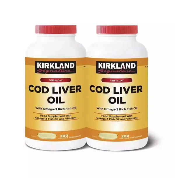 Kirkland Signature Cod Liver Oil+Omega3 Fish 1150mg Vitamin Pack 200 Capsules