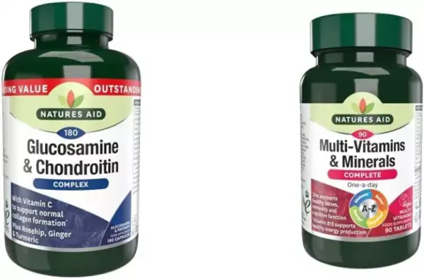Natures Aid Glucosamine and Chondroitin Complex, with Vitamin C, Rosehip,.