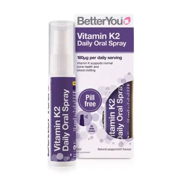 BetterYou Vitamin K2 Daily Oral Spray 25ml (Pack of 4)