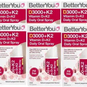 Vitamin D3 plus K2 daily oral spray (6 pack)