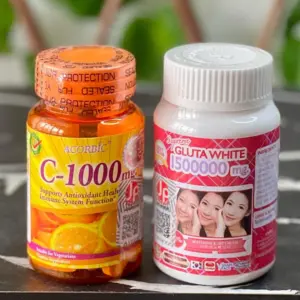 Supreme Gluta White Glutathione SoftGel + Acorbic Vitamin C Duo Combo For Skin