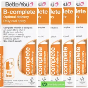 BetterYou B-Complete Oral Spray Contains 8 B Vitamins inc B12 for Energy 6 PK