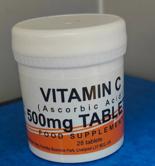 Pure 100% Vitamin C Tablets 500mg Immune System Support High Strength 28 Tablets