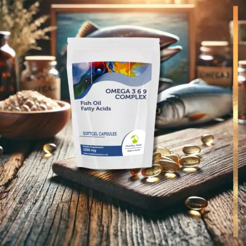 Omega 3-6-9 1000mg 30 Capsules Fish Oil Supplement with Flaxseed Vitamin E