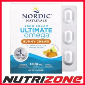 Nordic Naturals Ultimate Omega Gummy Chews, 1200mg Tropical Fruit 54 gummies