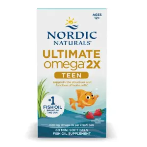 Nordic Naturals Ultimate Omega 2X TEEN 1120mg Strawberry 60 Mini Softgels