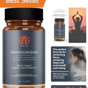 High-Potency Ashwagandha KSM-66 + Sensoril 60 Softgels for Stress Relief