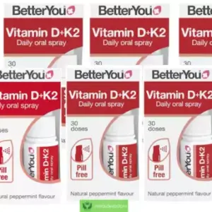 BetterYou Vitamin D3000+K2 Oral Spray for Healthy Bones and Immune system 6 Pack