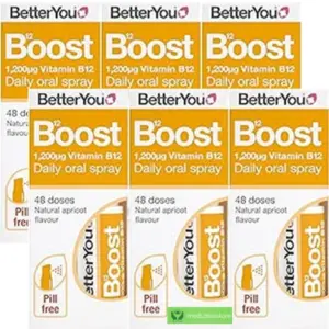 BetterYou Boost Vitamin B12 Daily Oral Spray Supplement for Energy *Pack of 6*