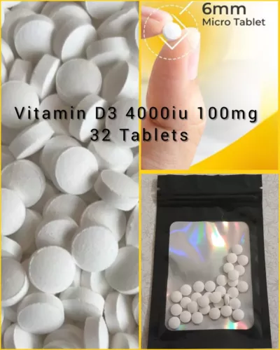 32 TABLETS VITAMIN D3 4000IU 100MG 1 A DAY EASY TO SWALLOW MAXIMUM STRENGTH