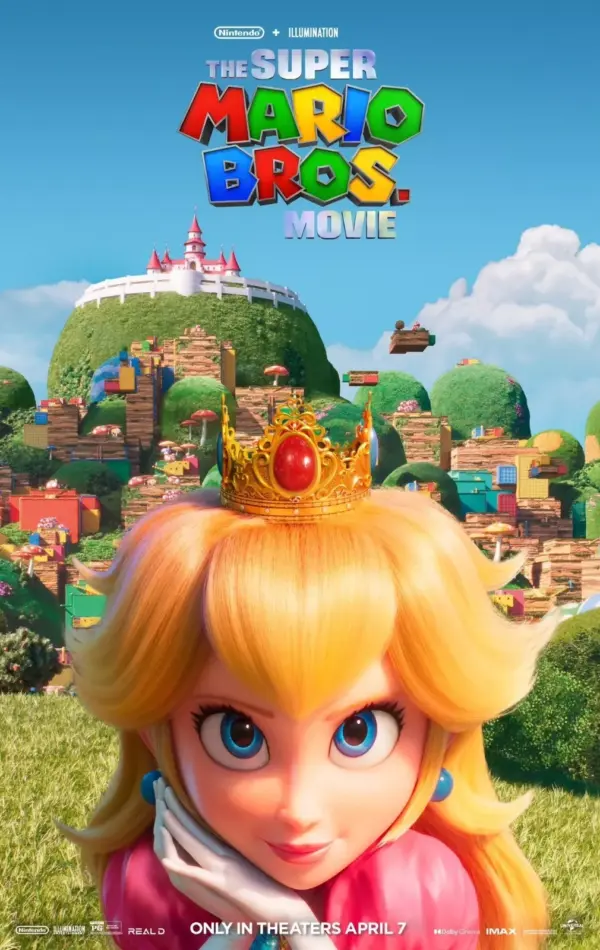 The Super Mario Bros Movie 2023 Movie Poster Wall Art Princess Peach A4 21 x 29.7CM