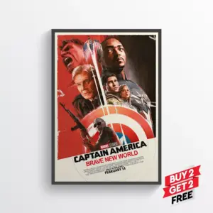 Captain America Brave New World Movie Film Poster Print Wall Art Gift A2 42 X 59.9CM