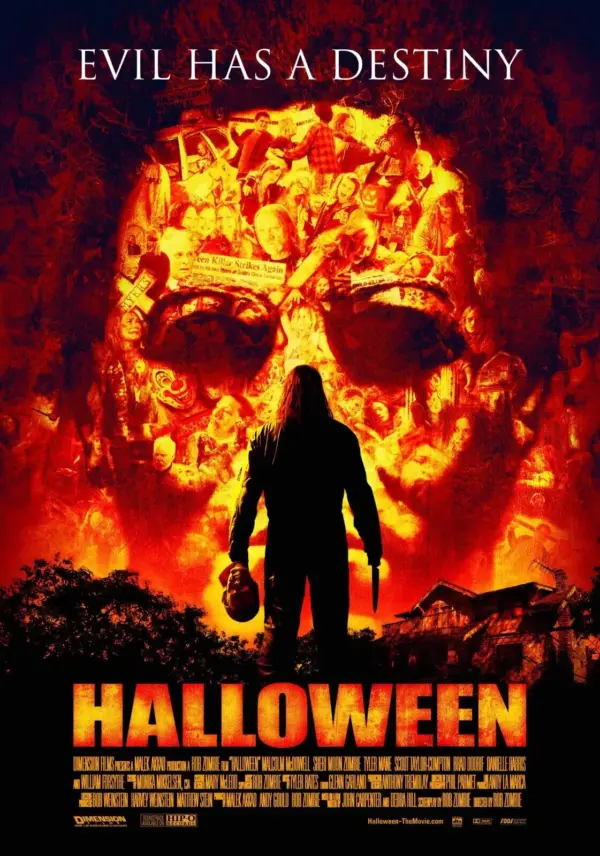 Halloween Classic Retro Vintage Movie Film Posters Horror Poster Print Wall Art Halloween 2007 A5 14.8 x 21CM