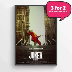 The Joker Movie Poster Wall Art Deco 2019 Prints - Free Delivery - 3 for 2 A2 42 X 59.9CM