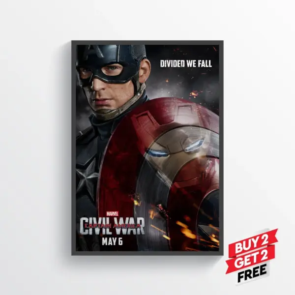 Captain America Civil War Movie Posters Prints Wall Art Classic A4 21 x 29.7CM