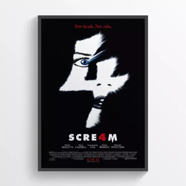 Scream 4 Movie Poster Print Wall Art Retro Horror Wall Art A3 29.7 x 42CM