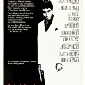 Scarface Movie Poster Print Classic 80s Wall Art A4 21 x 29.7CM