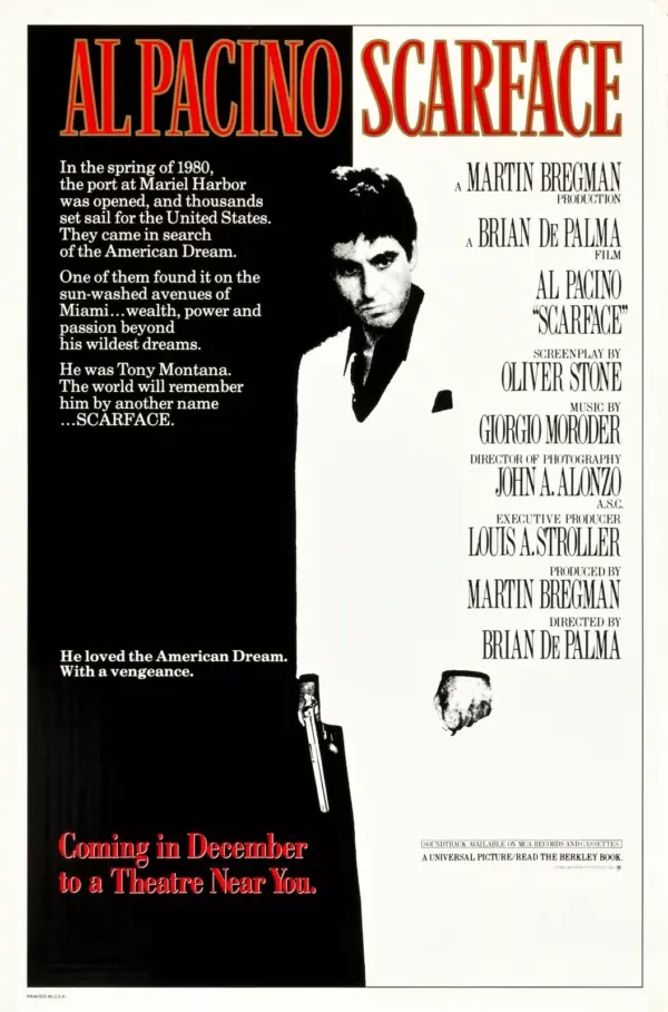 Scarface Movie Poster Print Classic 80s Wall Art A4 21 x 29.7CM