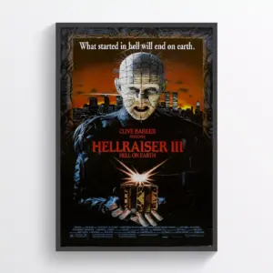 Hellraiser 3 Movie Poster Print Wall Art Retro Horror Wall Art A3 29.7 x 42CM