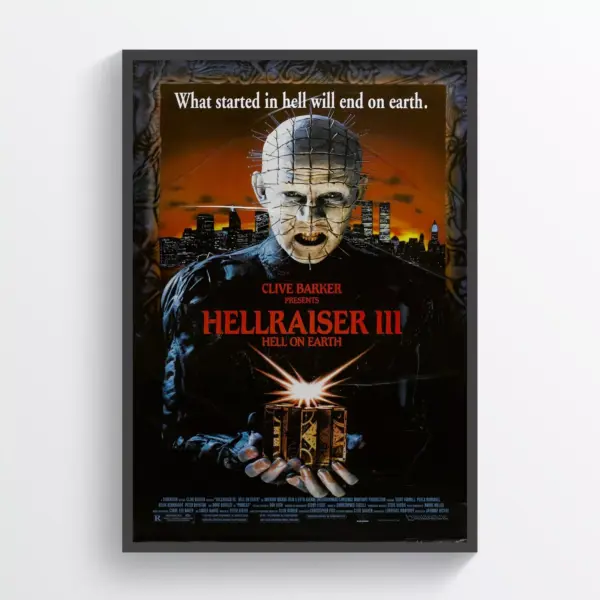 Hellraiser 3 Movie Poster Print Wall Art Retro Horror Wall Art A3 29.7 x 42CM