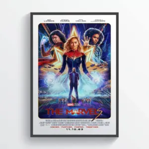 The Marvels Movie Poster Wall Art A4 21 x 29.7CM
