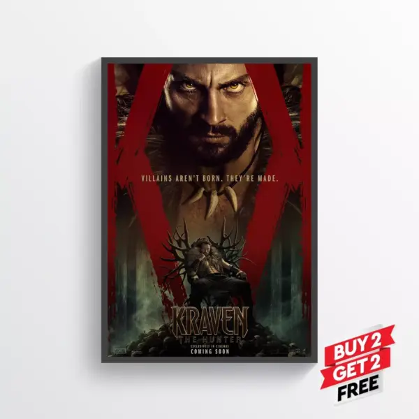 Kraven The Hunter Movie Film Poster Print Wall Art Gift A2 42 X 59.9CM