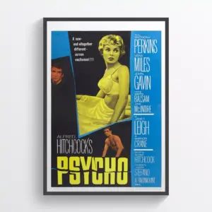 Psycho Movie Poster Print Wall Art Retro Horror Wall Art A3 29.7 x 42CM