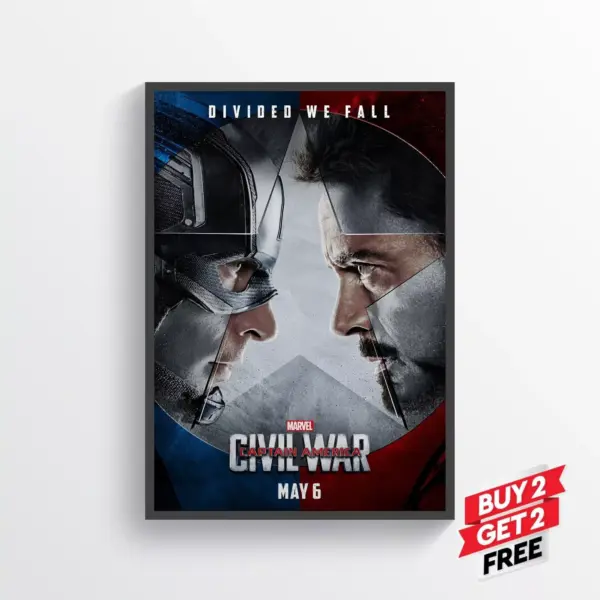 Captain America Civil War Movie Posters Prints Wall Art Classic A4 21 x 29.7CM