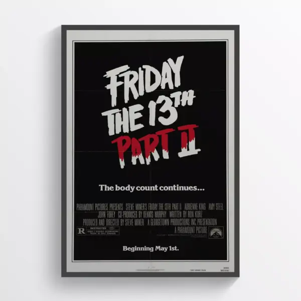 Friday the 13th Part 2 Movie Poster Print Art Retro Horror Wall Art A2 42 X 59.9CM