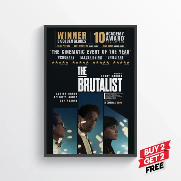 The Brutalist Movie Film Poster Print Wall Art Gift A3 29.7 x 42CM