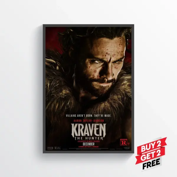 Kraven The Hunter Movie Film Poster Print Wall Art Gift A4 21 x 29.7CM